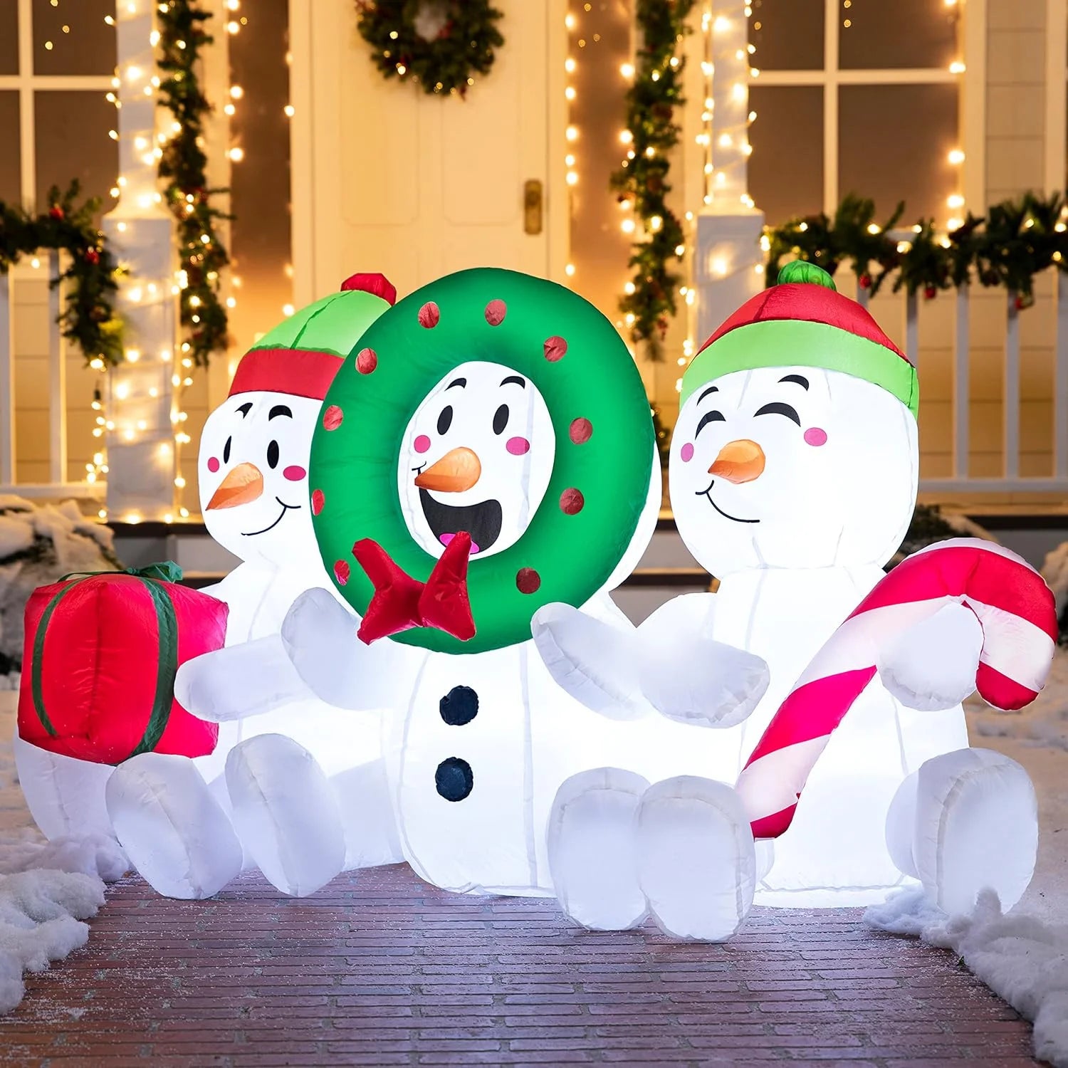 Frosty Trio Christmas Inflatable – 6FT LED Snowmen Outdoor Decoration